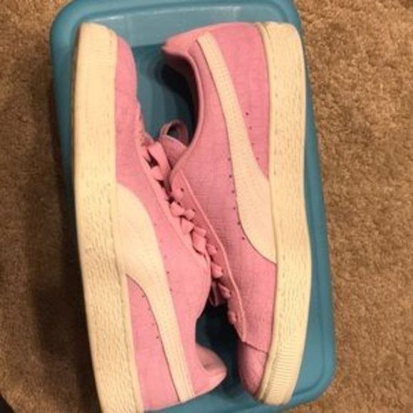 PUMA Pink suede/alligator embossed Sneakers - Picture 2 of 8